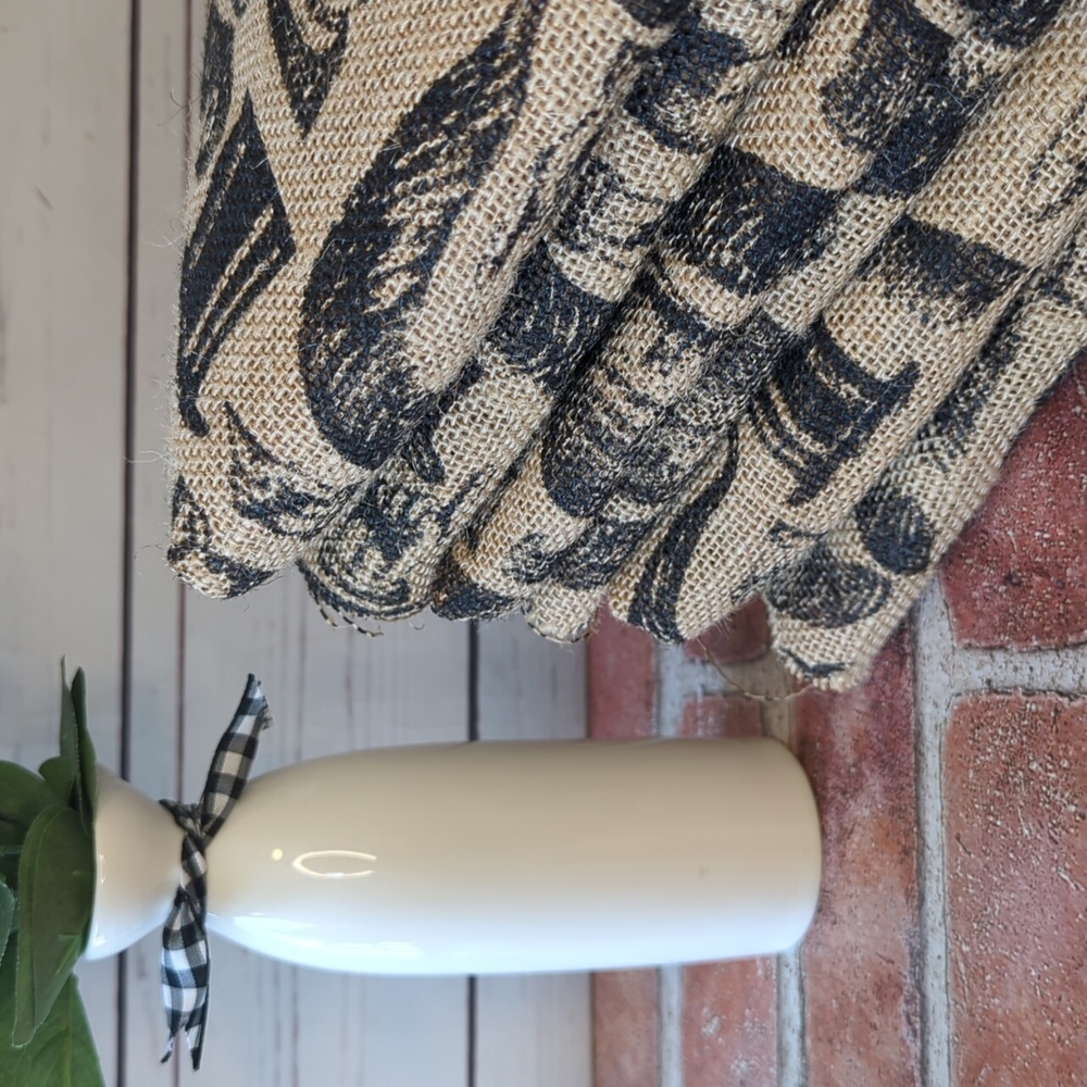 Burlap Fabric Remnant Mustache Jute Hemp Top Hat Barber Shop Man Cave‎ Medium